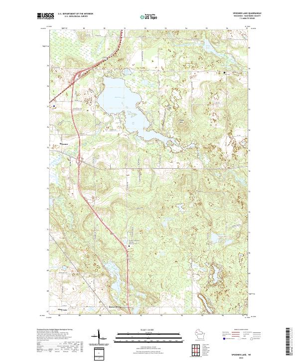 Spooner Lake topographic map thumbnail