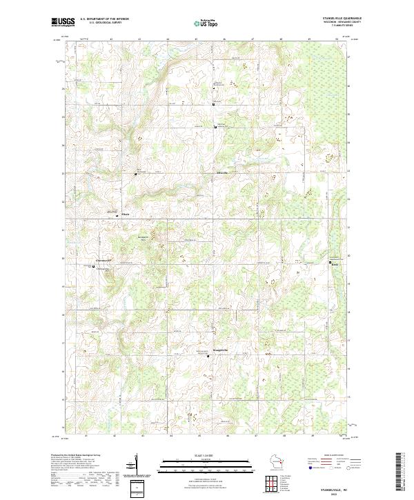 Stangelville topographic map thumbnail
