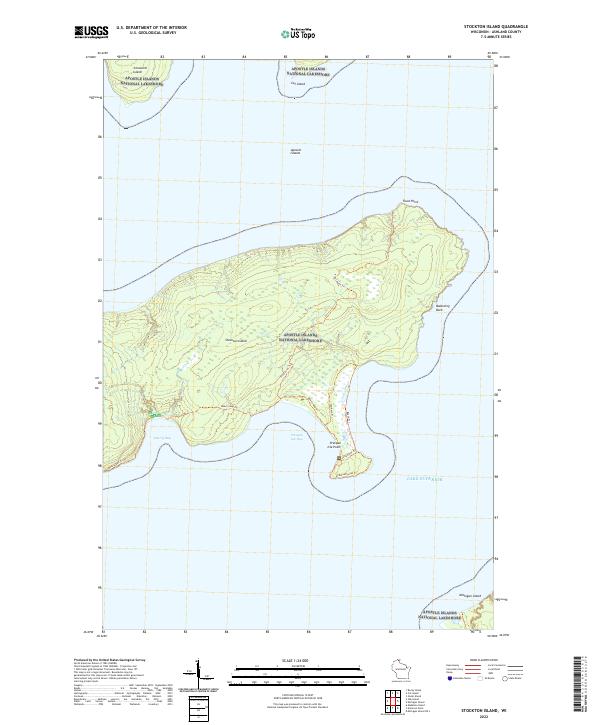 Stockton Island topographic map thumbnail