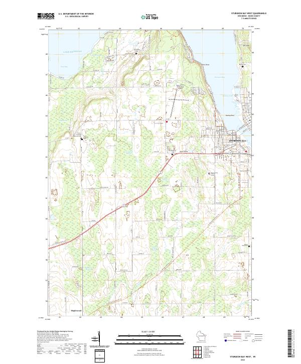 Sturgeon Bay West topographic map thumbnail