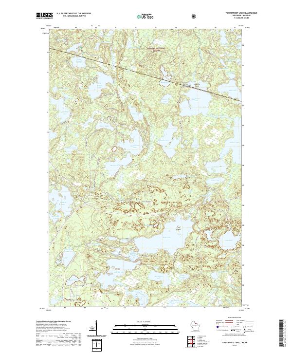 Tenderfoot Lake topographic map thumbnail