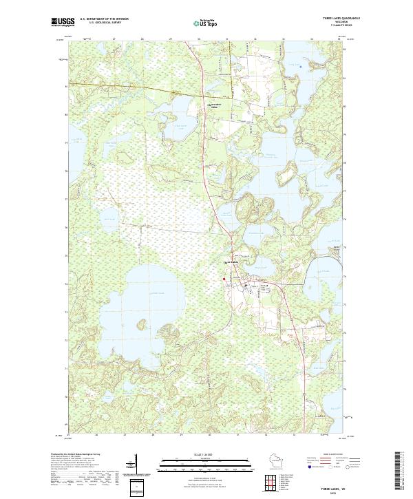 Three Lakes topographic map thumbnail