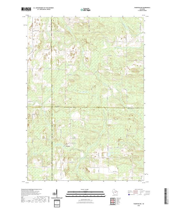Tigerton NW topographic map thumbnail
