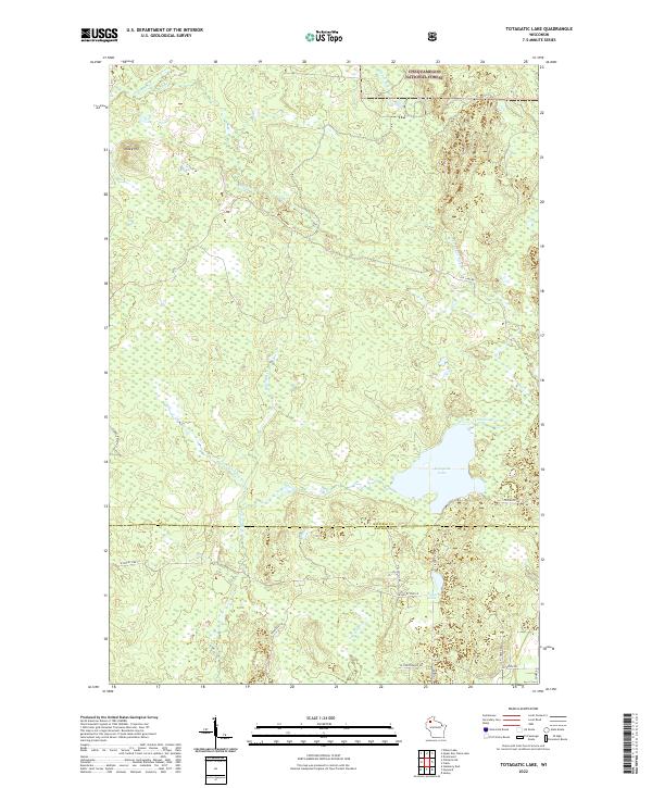 Totagatic Lake topographic map thumbnail