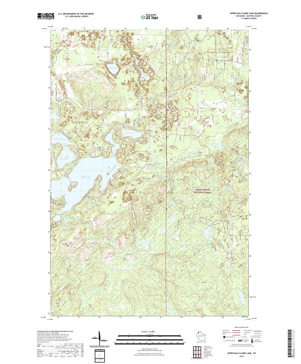 Upper Eau Claire Lake topographic map thumbnail