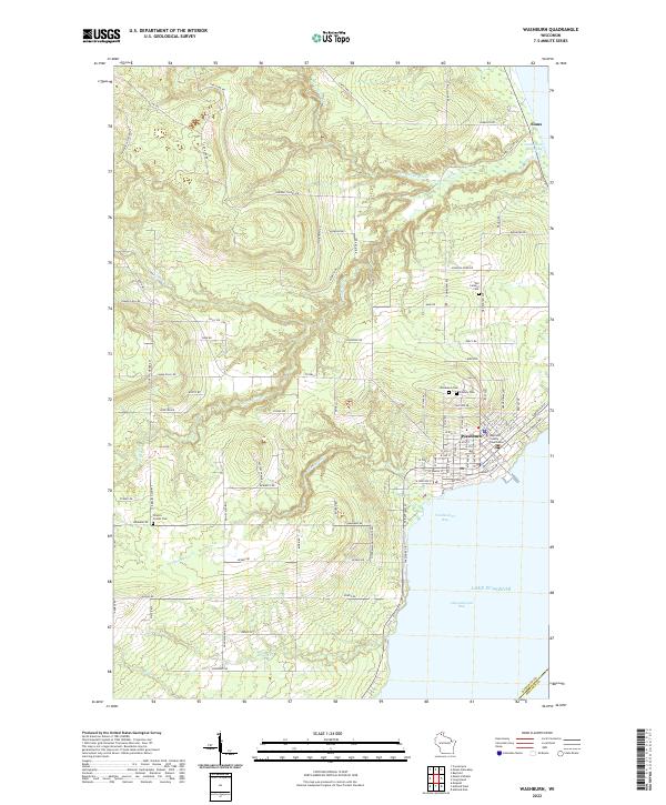 Washburn topographic map thumbnail