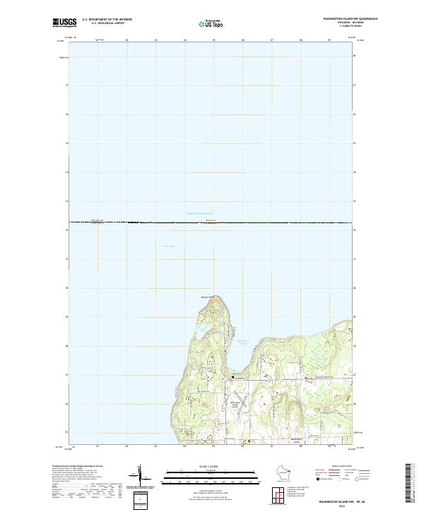 Washington Island NW topographic map thumbnail