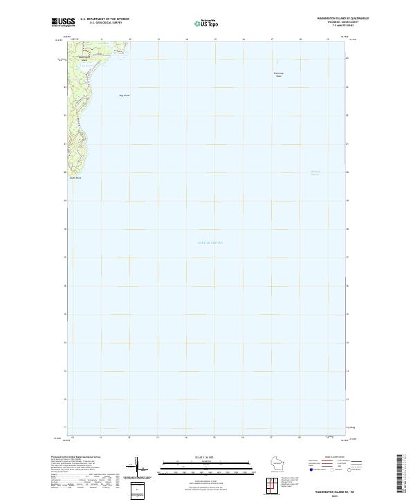 Washington Island SE topographic map thumbnail