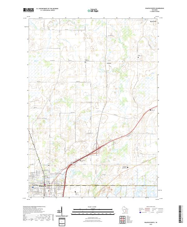Waupun North topographic map thumbnail