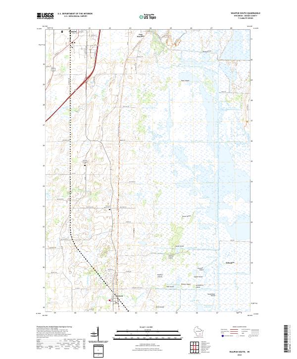 Waupun South topographic map thumbnail