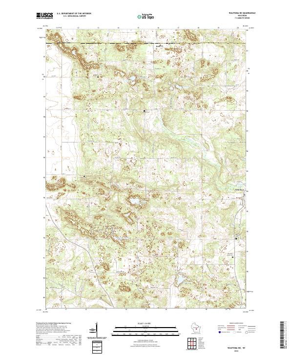 Wautoma NE topographic map thumbnail