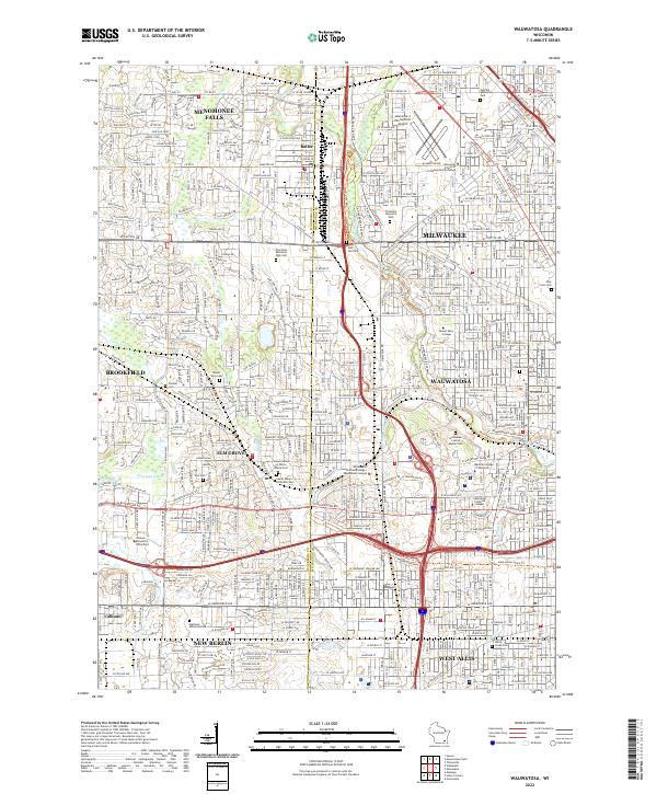 Wauwatosa topographic map thumbnail