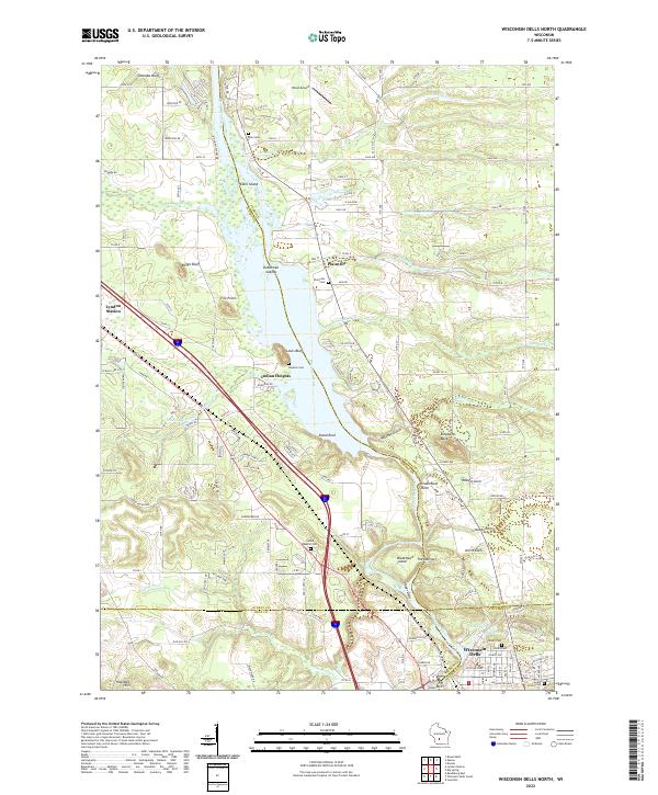 Wisconsin Dells North topographic map thumbnail