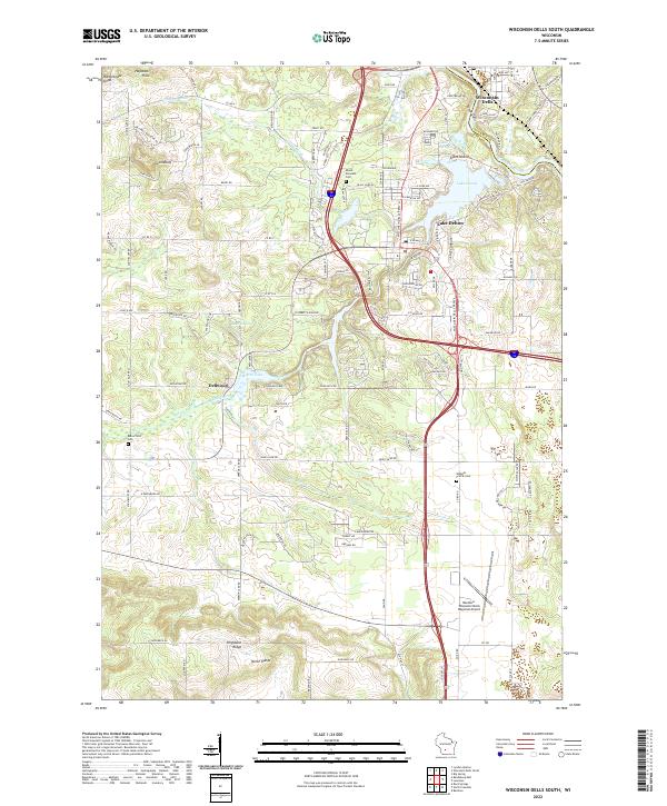 Wisconsin Dells South topographic map thumbnail