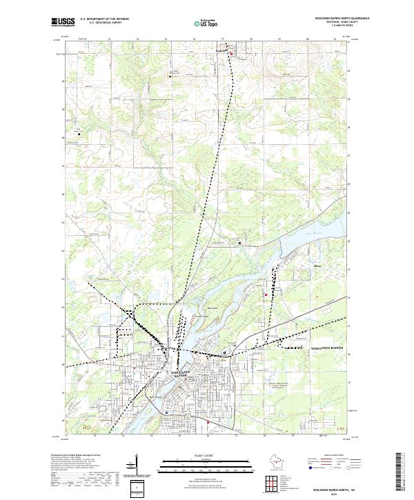 Wisconsin Rapids North topographic map thumbnail