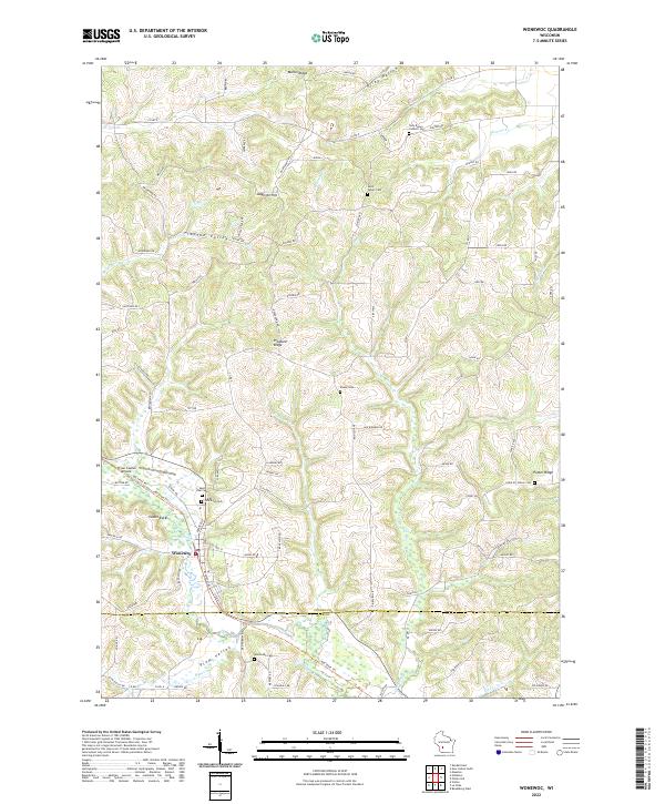 Wonewoc topographic map thumbnail
