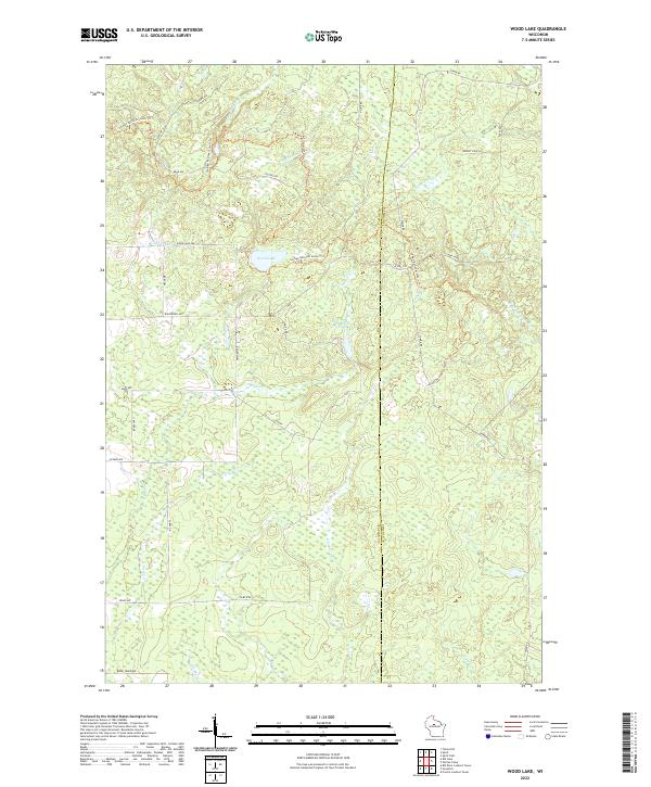 Wood Lake topographic map thumbnail
