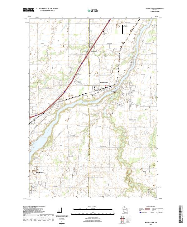 Wrightstown topographic map thumbnail