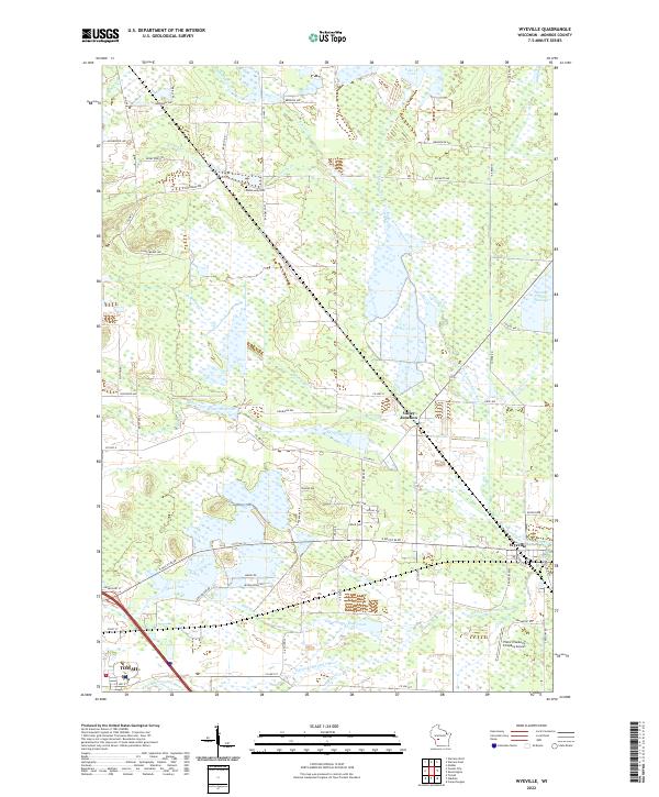 Wyeville topographic map thumbnail