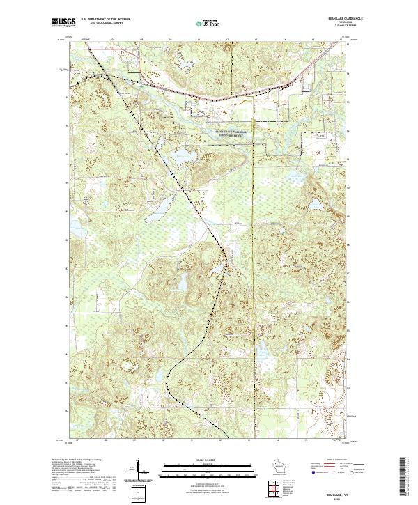 Bean Lake topographic map thumbnail