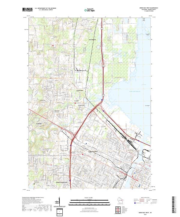 Green Bay West topographic map thumbnail