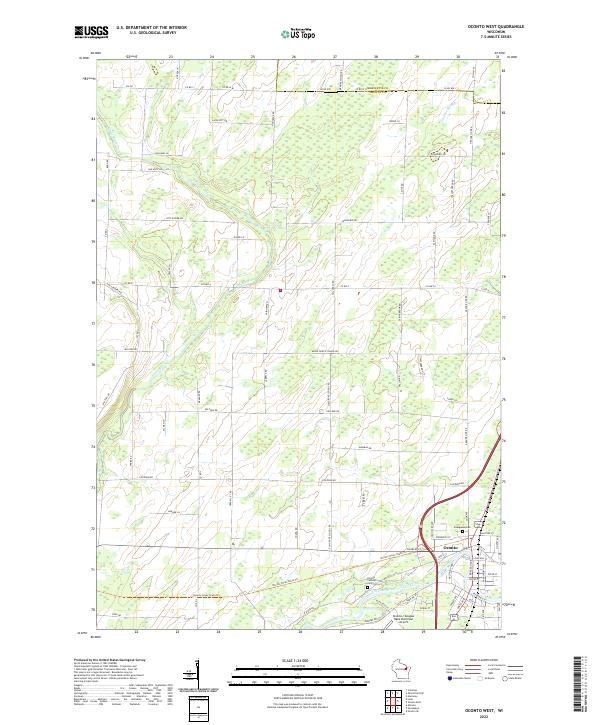 Oconto West topographic map thumbnail