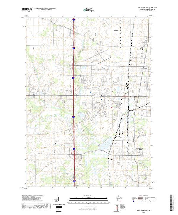 Pleasant Prairie topographic map thumbnail