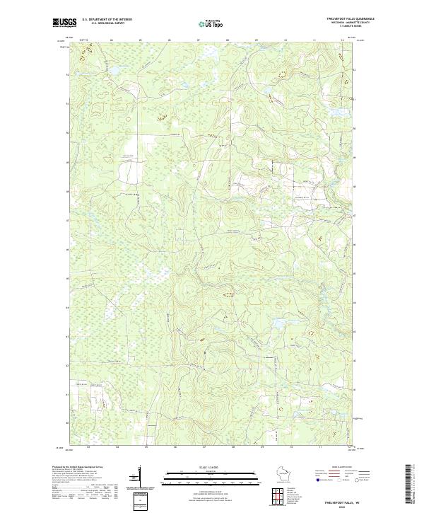Twelvefoot Falls topographic map thumbnail