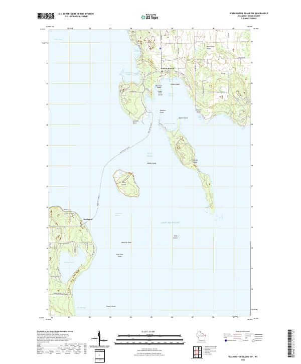 Washington Island SW topographic map thumbnail