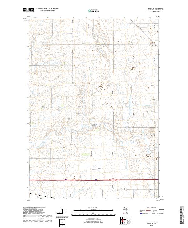 Adrian NE topographic map thumbnail