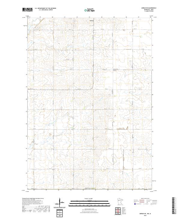 Adrian SW topographic map thumbnail