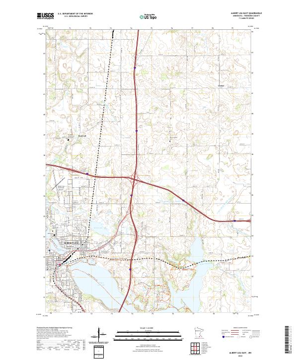 Albert Lea East topographic map thumbnail