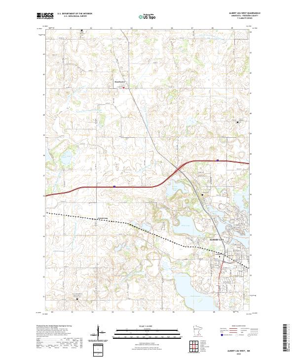 Albert Lea West topographic map thumbnail