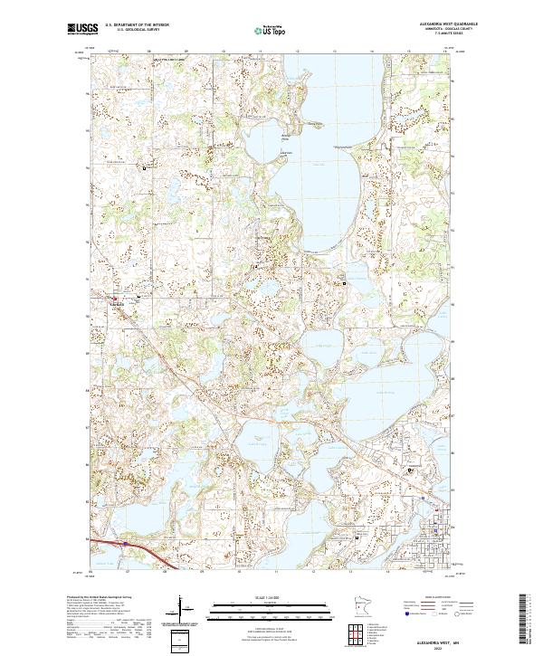 Alexandria West topographic map thumbnail