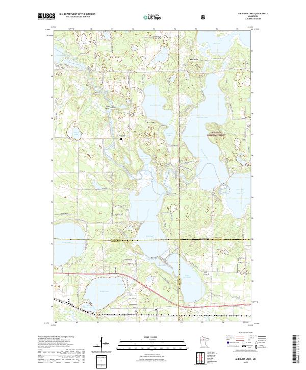 Andrusia Lake topographic map thumbnail