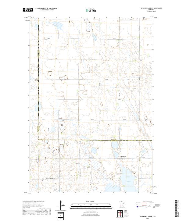 Artichoke Lake NW topographic map thumbnail
