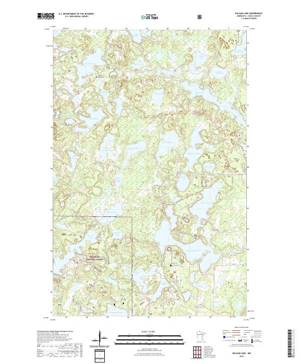 Balsam Lake topographic map thumbnail