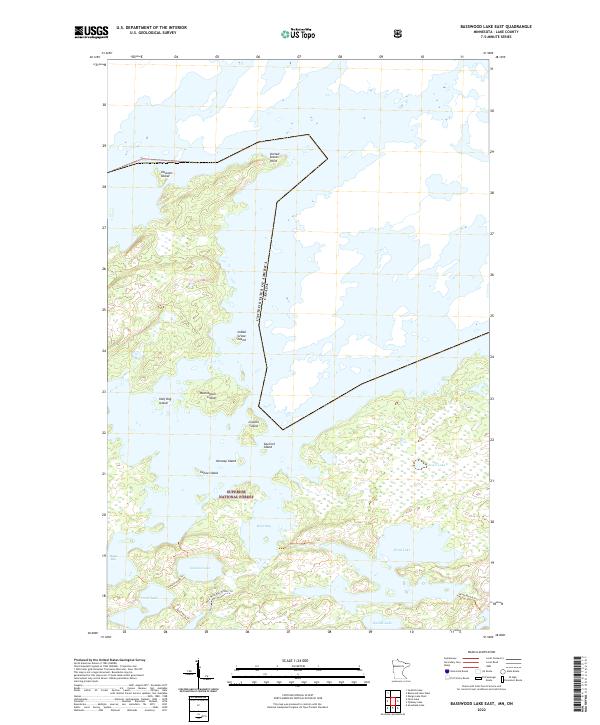 Basswood Lake East topographic map thumbnail