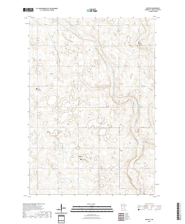 Bechyn topographic map thumbnail