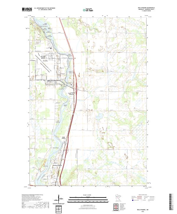 Belle Prairie topographic map thumbnail
