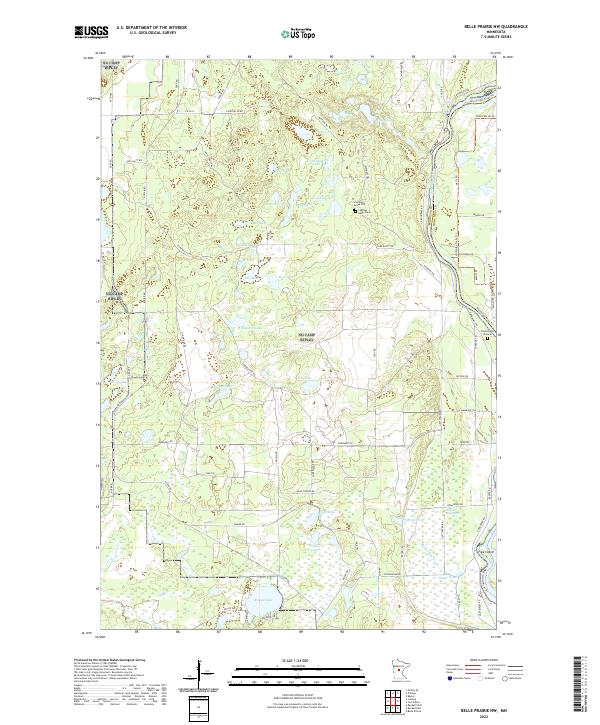 Belle Prairie NW topographic map thumbnail
