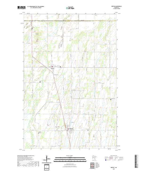 Bertha topographic map thumbnail