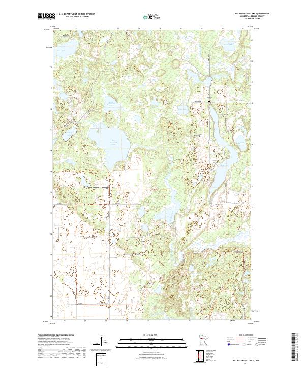 Big Basswood Lake topographic map thumbnail