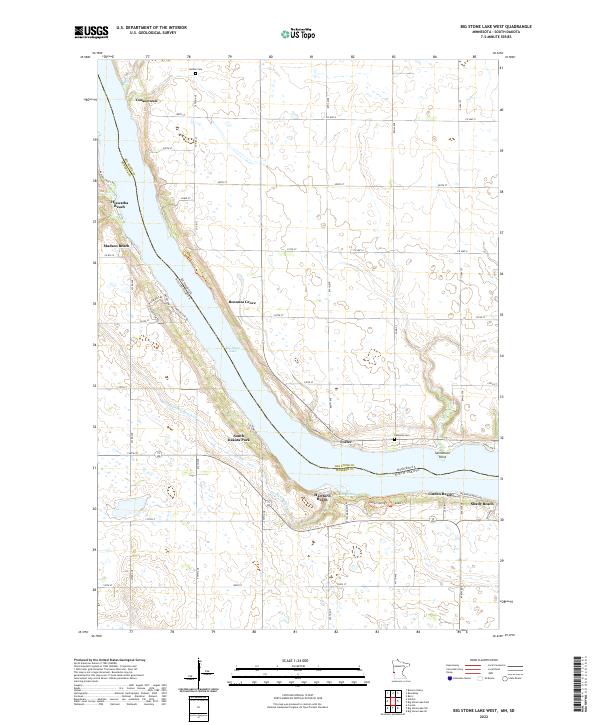 Big Stone Lake West topographic map thumbnail