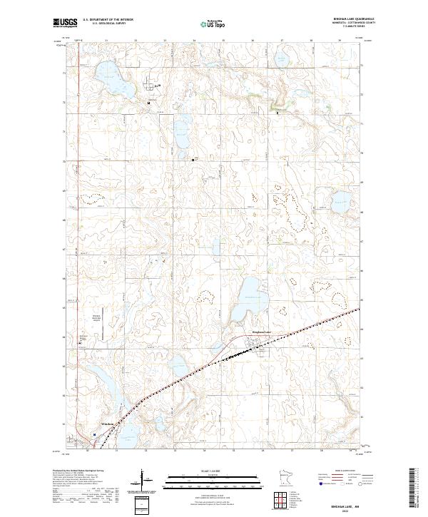 Bingham Lake topographic map thumbnail