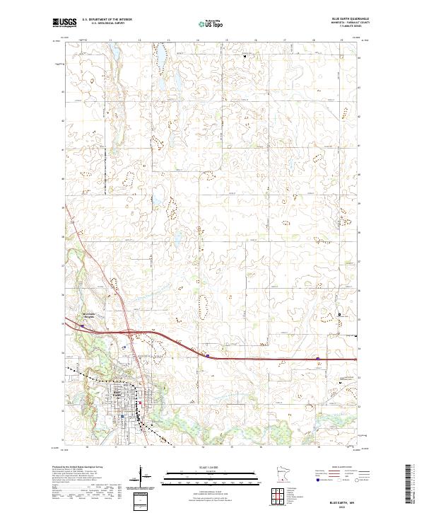 Blue Earth topographic map thumbnail