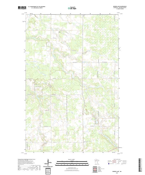 Borden Lake topographic map thumbnail