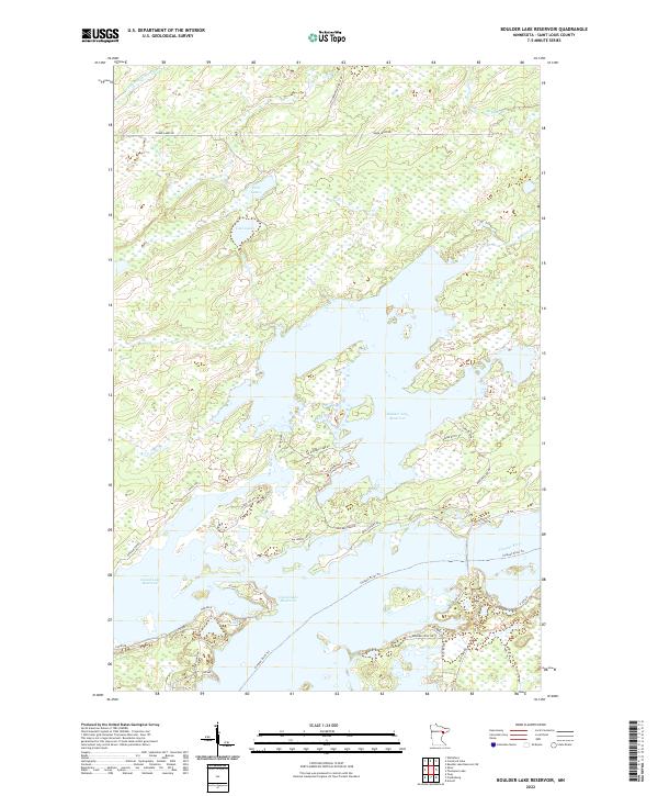 Boulder Lake Reservoir topographic map thumbnail