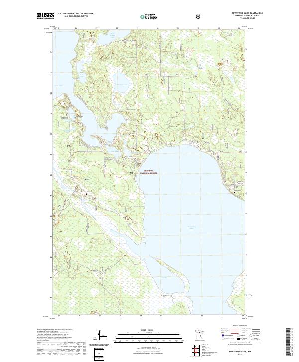 Bowstring Lake topographic map thumbnail