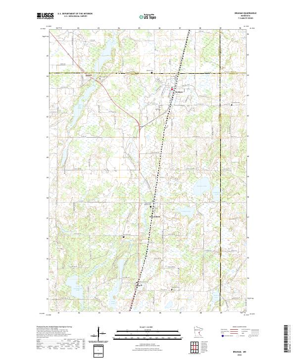 Braham topographic map thumbnail